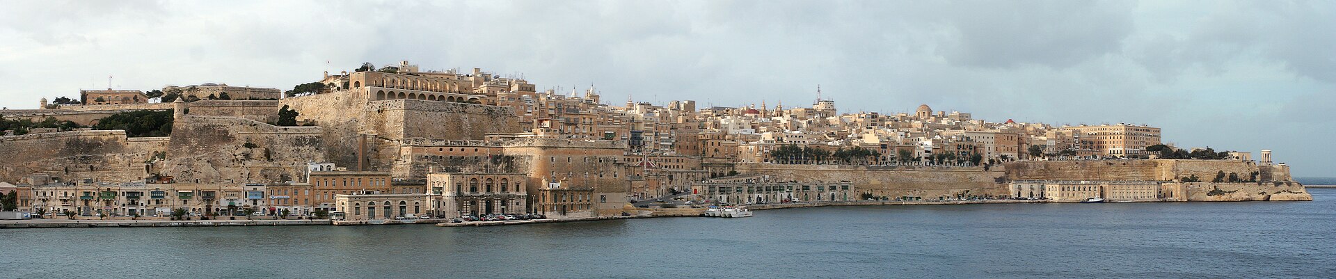 Valletta across the Grand Harbour from Senglea, Malta